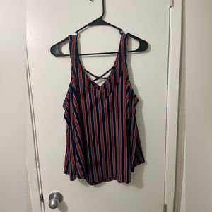 The Workshop Red White & Blue Off Shoulder Blouse / Top